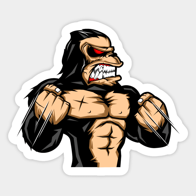 Angry Gorilla Sticker by Wavey's